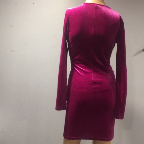NWT Pink longsleeve velvet dress - Picture 4 of 4